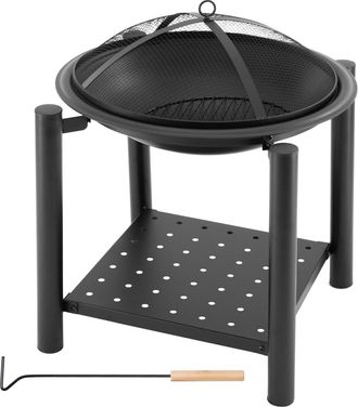 ML Design Fire Bowl negro, Ø 55 cm, de acero