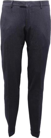 BRIGLIA 1949 Slim Fit Pinstripe Jersey Broek - Heren - Nette broeken - Blauw - 2XL - Broeken
