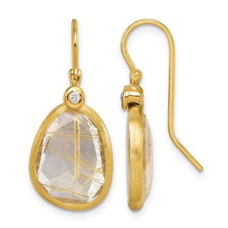 Diamond2Deal 14K Yellow Gold Fancy Round Diamond Shephard Drop Dangle Earrings
