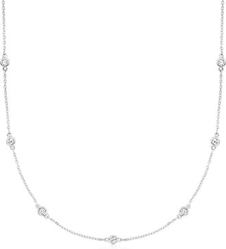 Ross-Simons Moissanite Station Necklace in Sterling Silver