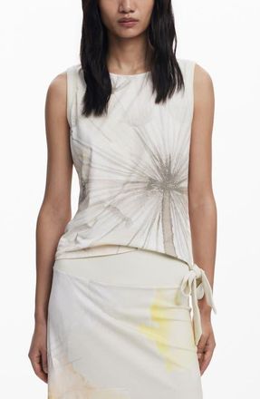 Desigual Sleeveless Floral Top in Light Beige at Nordstrom, Size X-Large