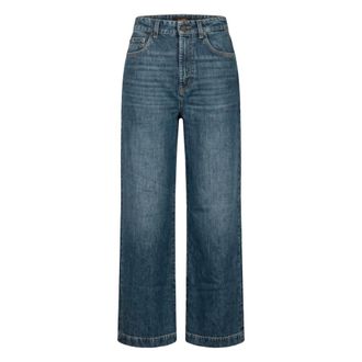 Moorer Comfortabele Jeans met Hoge Taille - Dames - Jeans - Blauw - Maat: W27 Katoen