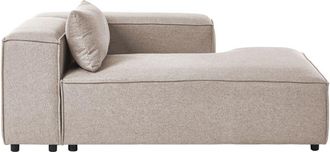 Beliani Chaise Longue Izquierda Moderna Tapizado De Tela Para Sof&aacute; Gris Claro Brande