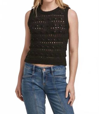 Dear John Denim Magnolia Pointelle Knit Vest Top In Black