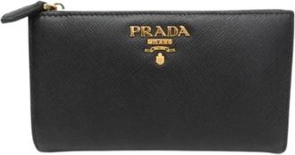 Prada Pre-owned Triangle 1Ml 009 Bi-fold portemonnee - Dames - Vintage Accessoires - Zwart - ONE Size - Leer - Vintage