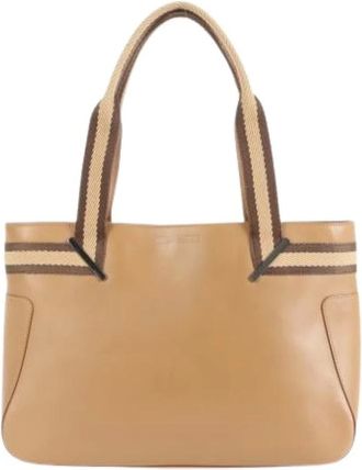 Gucci Pre-owned Tote Bags, female, Brown, Size: ONE SIZE Pre-owned Leather Tote Bag