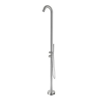 Puma Ducha Exterior De Acero Inoxidable 316l Premium, Agua Caliente/fr&iacute;a, Ducha De Mano, Acero Inoxidable Cepillado (ts1001)