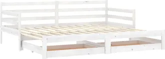 Les Tendances Sof&aacute; Cama Extra&iacute;ble Madera Maciza De Pino Blanco 2x(90x200) Cm Vidaxl