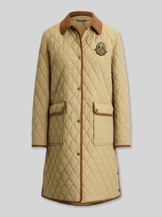 Lauren Ralph Lauren Regular Fit Steppmantel mit Logo-Stitching in Beige, Gr&ouml;&szlig;e XXL