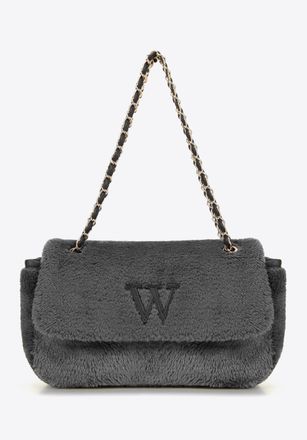 Wittchen Dames Crossbody Tas met Bont, Grijs
