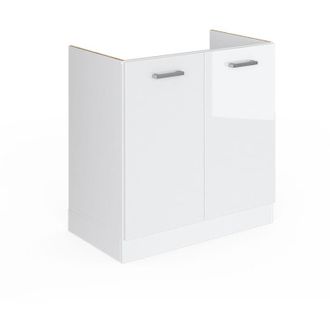Vicco Mobile lavello cucina R-Line, Bianco lucido, 80 cm senza piano di lavoro Vicco