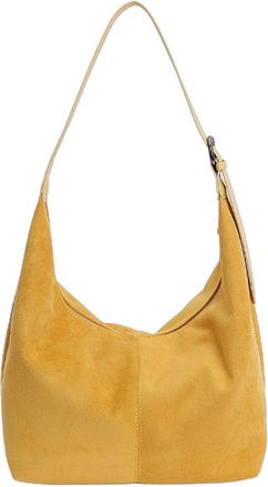 Generic Womens Vintage Suede Shoulder Bag,Hobo Tote Bags with Zipper and Adjustable Single Shoulder Strap,Suitable for Work and Ddaily Commuting (Turmeric,44 