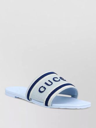 Gucci logo slide sandal open toe flat sole
