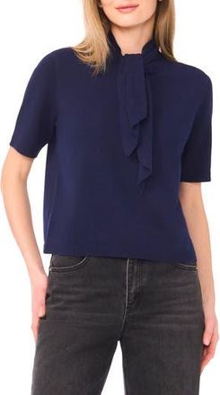 Halogen Tie Neck Top in Classic Navy at Nordstrom Rack, Size X-Small
