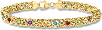 Ross-Simons Multi-Stone Byzantine Bracelet in 14kt Yellow Gold