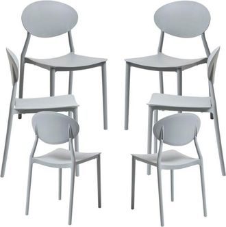 Regalos Miguel Packs Sillas Jard&iacute;n - Pack 6 Sillas But&aacute;n - Gris Claro