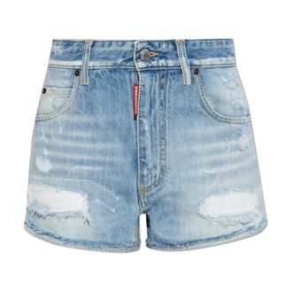 Dsquared2 Denim Shorts, female, Blue, Size: 2XS Trucker Denim Shorts