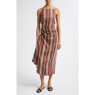 A.L.C. Naomi Stripe Linen Blend Dress in Brunette Multi at Nordstrom, Size 00