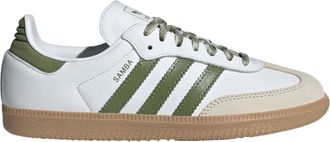 adidas Originals Samba OG Womens Sneaker, White Tech Olive Gum, 6 UK