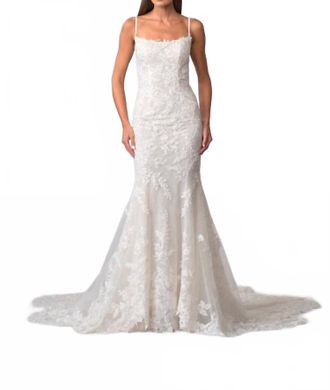 La Femme Ariella Dress In Ivory/ivory/latte