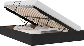 vidaXL Estructura De Cama Ottoman Negro 140 X 200 Cm Terciopelo Vidaxl