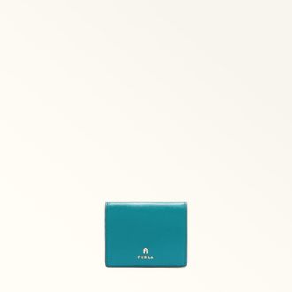 Furla Camelia Portafoglio Compatto S Amatore Blue Blu Pelle Stampata Donna