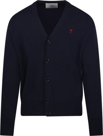 Ami De Coeur Cardigan - Heren - Vesten - Blauw - S - Wol - Truien & Vesten