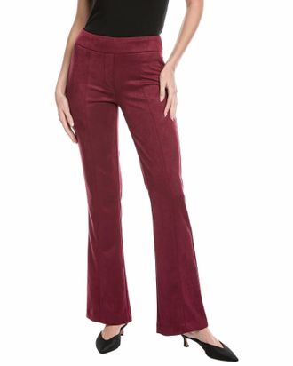 Joseph Ribkoff Scuba Suede Flared Pants In Merlot