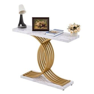 OEM Mesa De Consola Estrecha Para Sof&aacute;, 100 X 30 X 81 Cm, Mesa De Consola Estrecha De 1 Nivel, Mesa De Sof&aacute; Estrecha Con Marco De Metal, Para Entrada, Pas