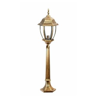 Trade Shop Trade Shop Traesio - Trade Shop - Lampione Giardino Bronzo 870mm Lanterna In Vetro E27 Luce Esterno Alluminio Es39