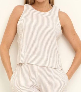 Nic+Zoe Pinstripe Gauze Tank In Neutral Mix