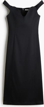 H&M Fitted Off-the-shoulder Dress in Black at Nordstrom, Size X-Small