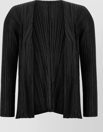 Pleats Please Issey Miyake pleated long-sleeve cardigan