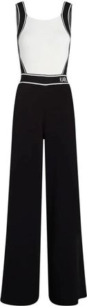 Karl Lagerfeld Jumpsuits, female, Black, Size: M Mono Tirantes White AND Black