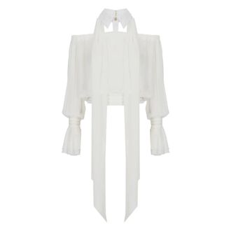 Elisabetta Franchi Blouses, female, White, Size: XS Elisabetta Franchi Shirts White