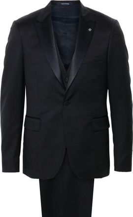 Tagliatore satin-trim dinner suit - men - Cupro/Virgin Wool/Cotton - 54 - Blue