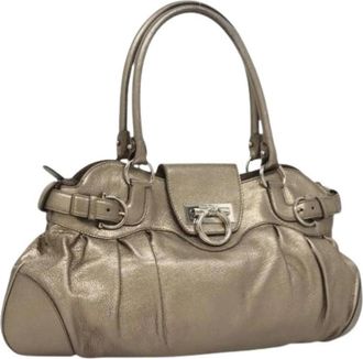 Ferragamo Pre-owned Handbags, female, Brown, Size: ONE SIZE Pre-owned Leather Shoulder Bag