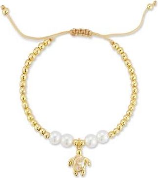 Glaze Jewelry Turtle Charm Beaded Slider Bracelet in Gold at Nordstrom Rack
