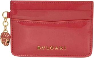 Bulgari Pre-owned Wallets, female, Pink, Size: ONE SIZE Pre-owned Vintage Card Case