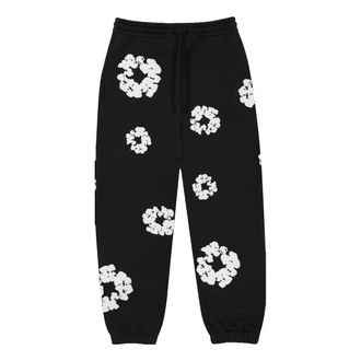 Denim Tears Cotton Wreath Logo Sweatpants Black White 401-010-30