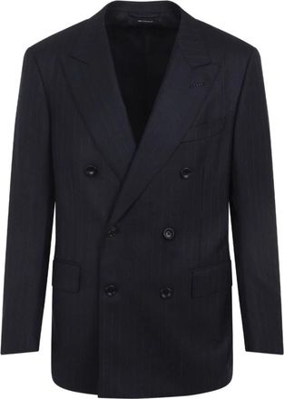 Tom Ford Blauwe Stijlvolle Jassen voor Mannen - Heren - Blazers - Blauw - M - Jassen