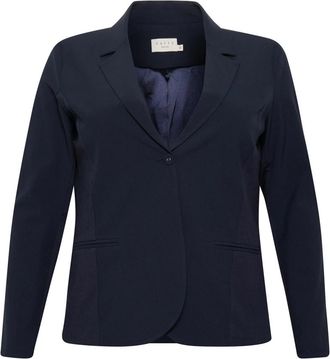 Kaffe Curve Midnight Marine Blazer met V-hals - Dames - Blazers - Blauw - 4XL - Polyester - Jassen