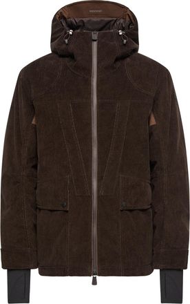 Moncler Moncler Airolo Corduroy Insulated Hooded Ski Jacket, Men, Brown, Size: 1