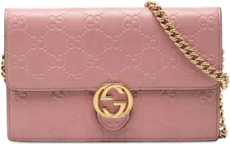 Gucci Pre-owned Gucci Guccissima Interlocking G Wallet On Chain 409340 0416