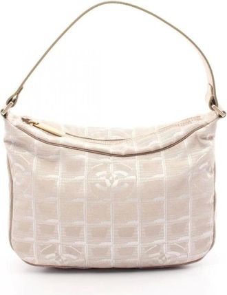 Chanel Pre-owned Shoulder Bags, female, Beige, Size: ONE SIZE Pre-owned Elegant Shoulder Bag with Stylish Design and Convenient Zipper Closure