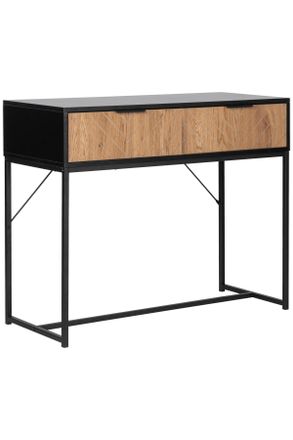 MID.YOU Mid.you Konsolentisch, Naturfarben, Schwarz, Metall, 2 Schubladen, rechteckig, eckig, 100x80x40 cm, Wohnzimmer, Wohnzimmertische, Konsolentische