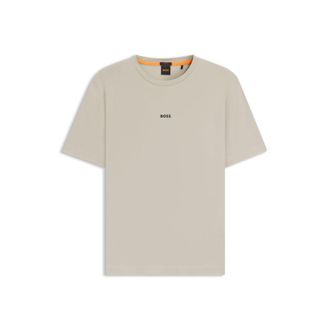 BOSS Stretch-cotton T-shirt with contrast logo