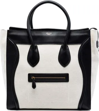 Celine Pre-owned Celine Mini Bicolor Canvas and Leather Luggage Tote Ladies IV34CP2JLL6BBN5A