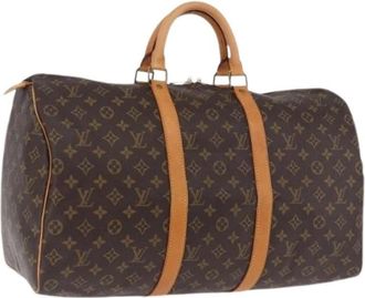 Louis Vuitton Pre-owned Boston Bag - Dames - Vintage Weekendtas - Bruin - ONE Size - Leer - Vintage