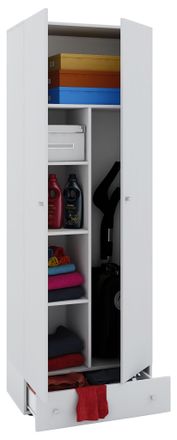 ebuy24 Vcm Gabinete De Escoba De Madera 6 Compartimentos Dimensiones:. An. 70 X Al. 196 X T. 40 Cm Gabinete Para El Hogar Armario Multiusos Caj&oacute;n Extra - Van